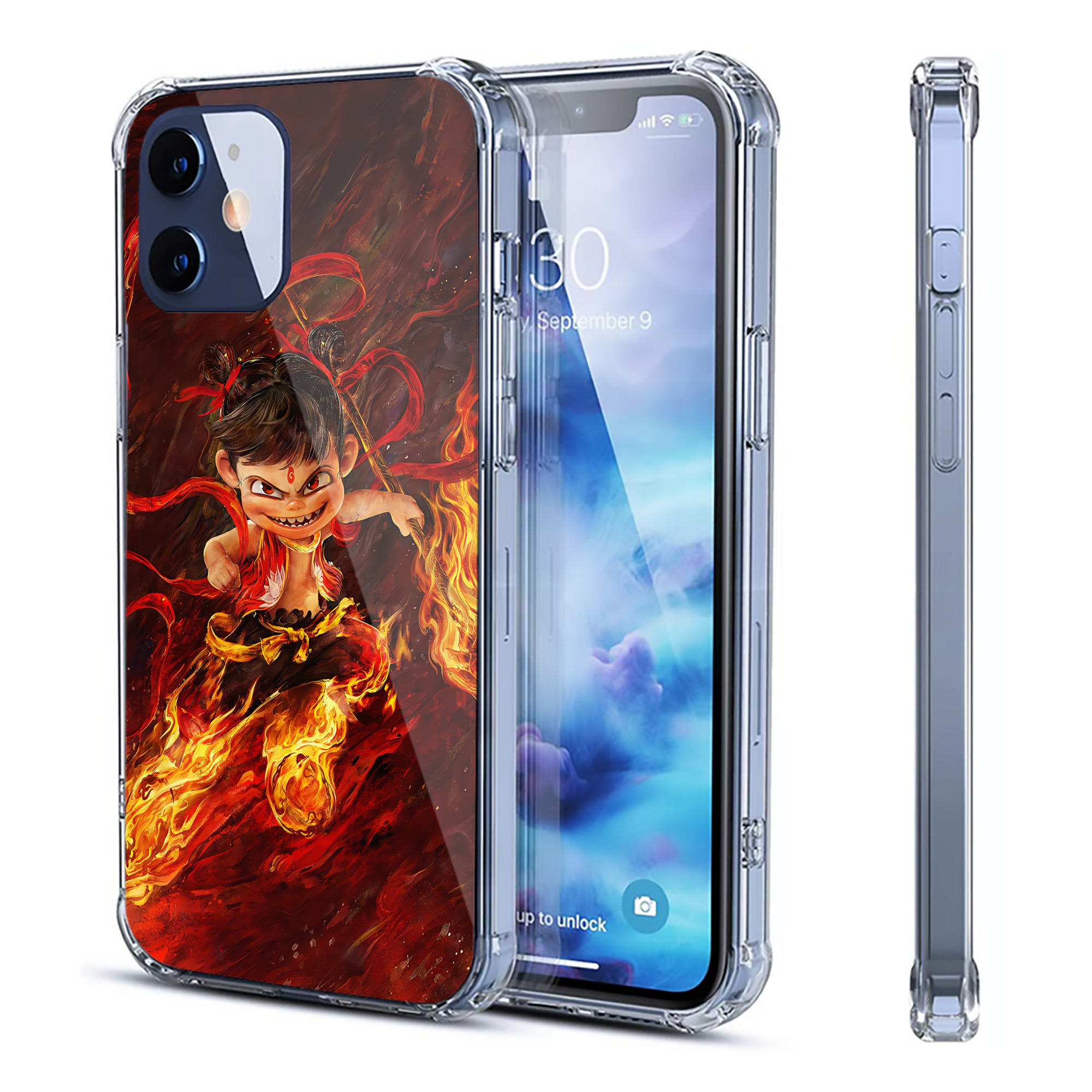 （画像用） Ne Zha 2 ナタ 魔童の大暴れ 【iPhone 12シリーズ対応】透明スマホケース（クリアソフトケース）